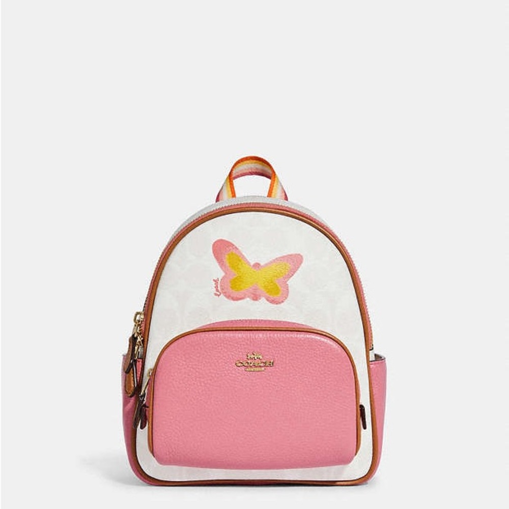 Mini Court Backpack in Signature Canvas with Butterfly 🦋